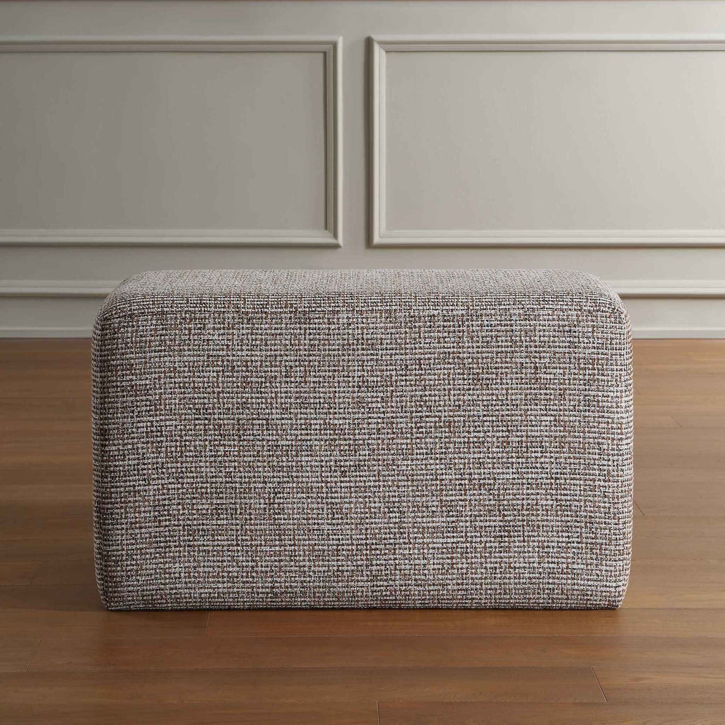 Kelce - Woven Checkered Ottoman - Brown