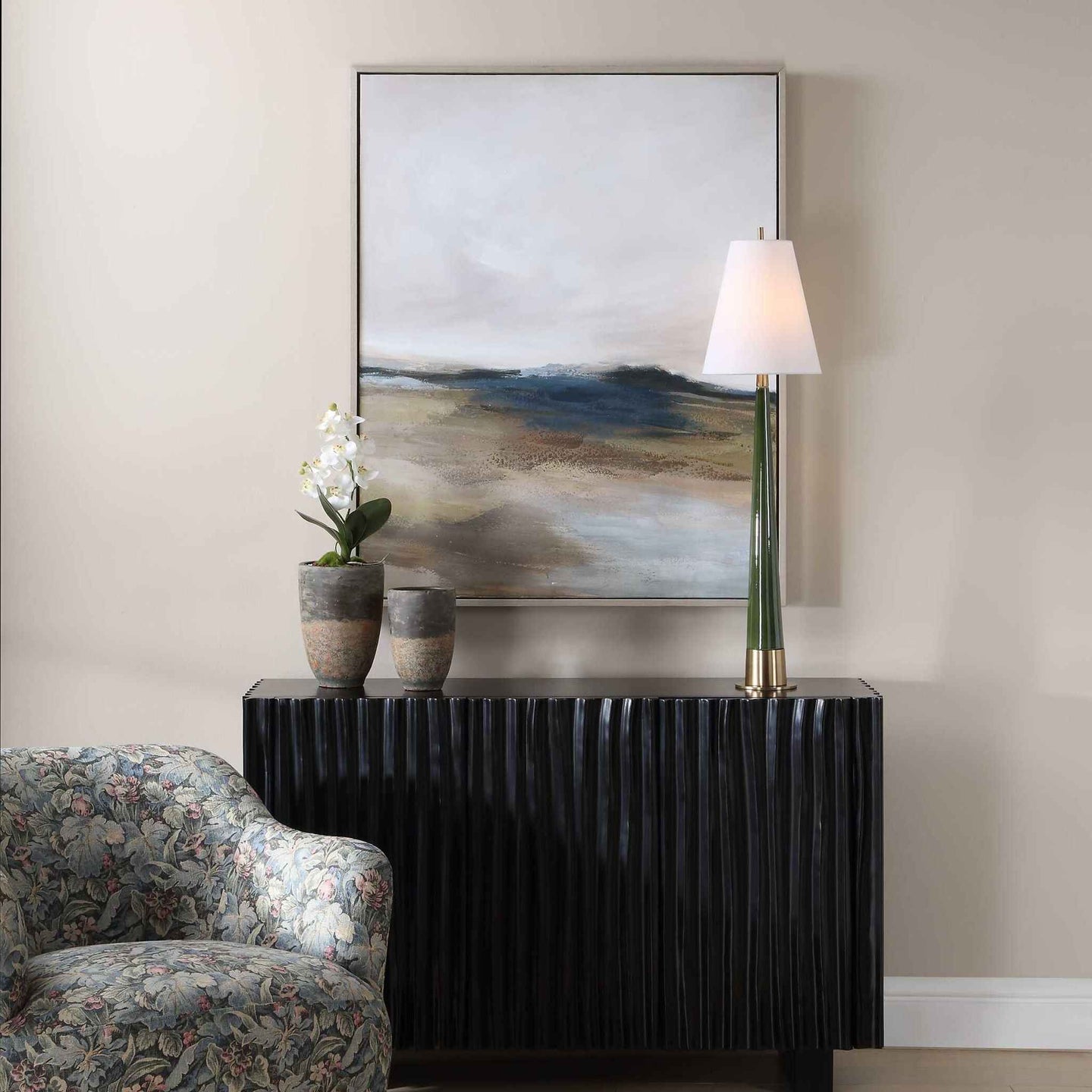 Prairie's Edge - Landscape Canvas - Blue / Gray / Green / White