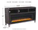 Todoe - 2 Pc. - 65" TV Stand With Wide Fireplace Insert - Gray