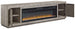 Naydell - 92" TV Stand With Wide Fireplace Insert - Gray