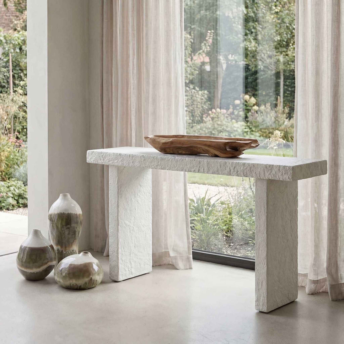 Hagan - Indoor-Outdoor Console Table - Limestone