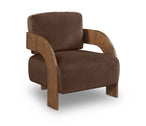 Cedra - Velvet Performance Fabric Upholstered Accent Chair - Brown Frame