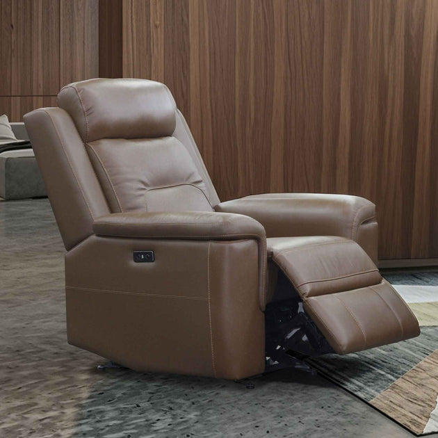 Keldon - Glider Recliner With Power Footrest - Brown