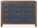 Melange - Geneva Accent Drawer Chest - Blue / Medium Walnut