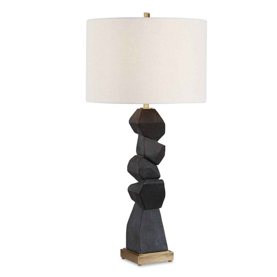 Demelo - Stacked Wood Table Lamp - Black