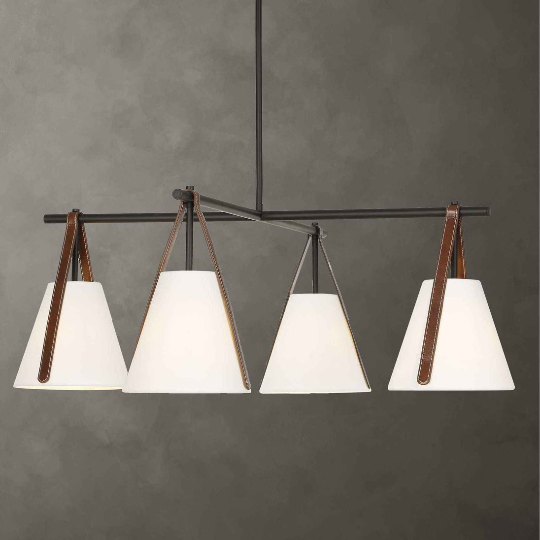 Reins - Accent Straps 4 Light Chandelier - Black