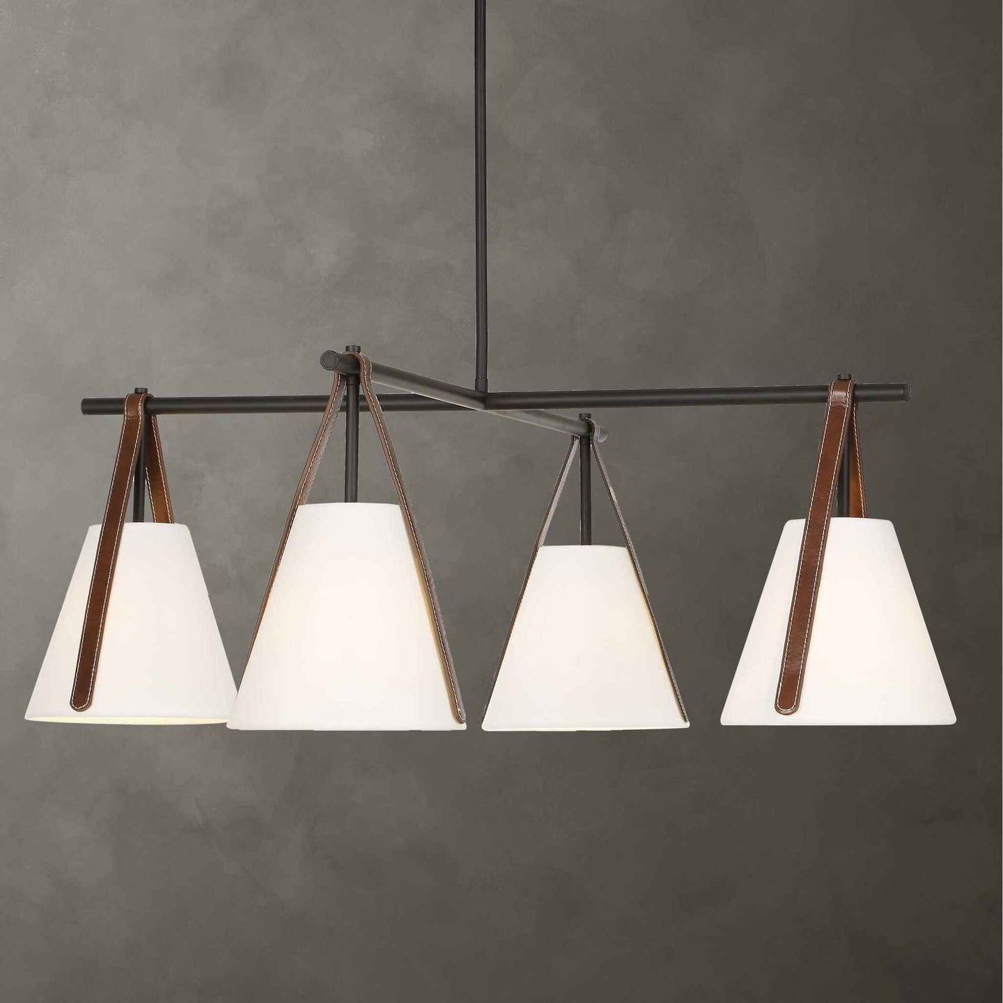 Reins - Accent Straps 4 Light Chandelier - Black