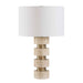 Makani - Travertine Table Lamp - Brass / Gold / White