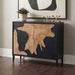 Andrei - Teak Root 2 Door Cabinet - Black / Woodtone