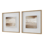 Between Lines - Abstract Painting (Set of 2) - Brown / White