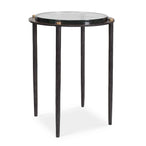 Kennington - Round Glass Accent Table - Black / Brass / Bronze