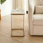 Tylan - Marble Accent Table - Brass / White
