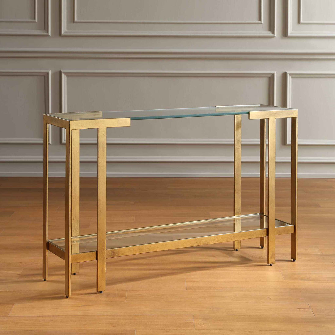 Kendrick - Glass Console Table - Gold