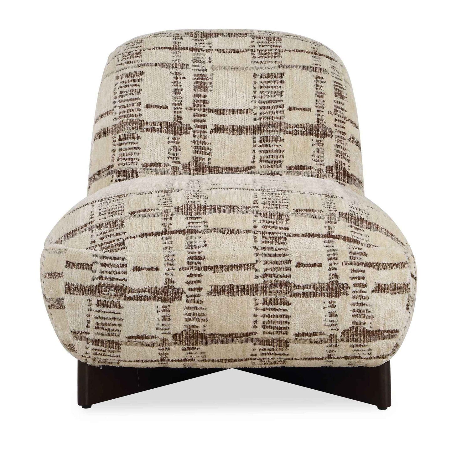 Evans - Modern Armless Accent Chair - Beige / Brown