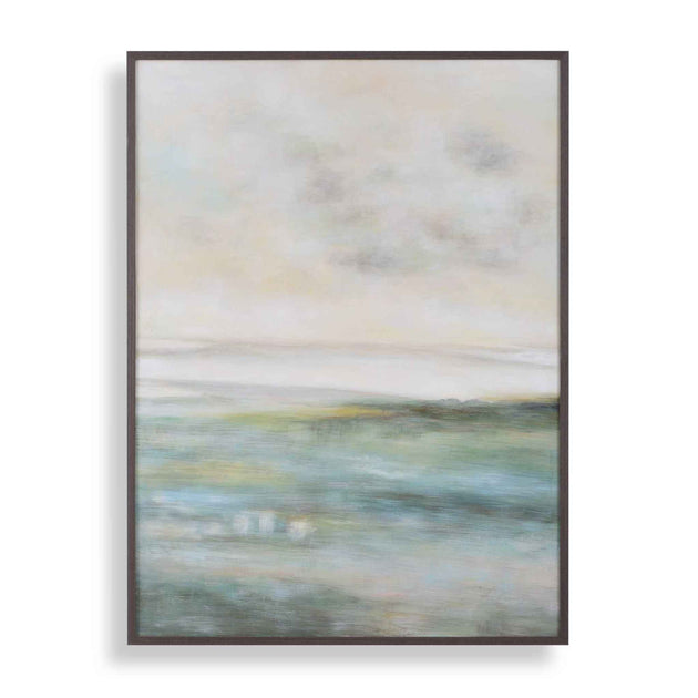 Awakening - Hand Painted Landscape Art - Blue / Brown / Green / White / Yellow