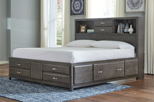 Caitbrook Gray Storage Bed With 8 Drawers - Full