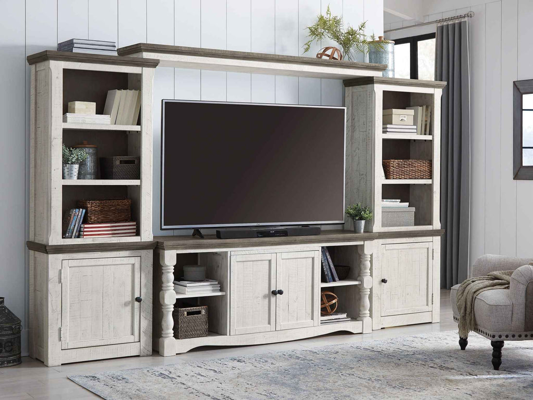 Havalance - 4 Pc. - Entertainment Center - 67" TV Stand - Brown / Beige