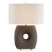 Geno - Concentric Ribbed Table Lamp - Brown