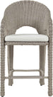 Seacrest - Olefin Water Resistant Fabric And Wicker Outdoor Patio Bar Stool