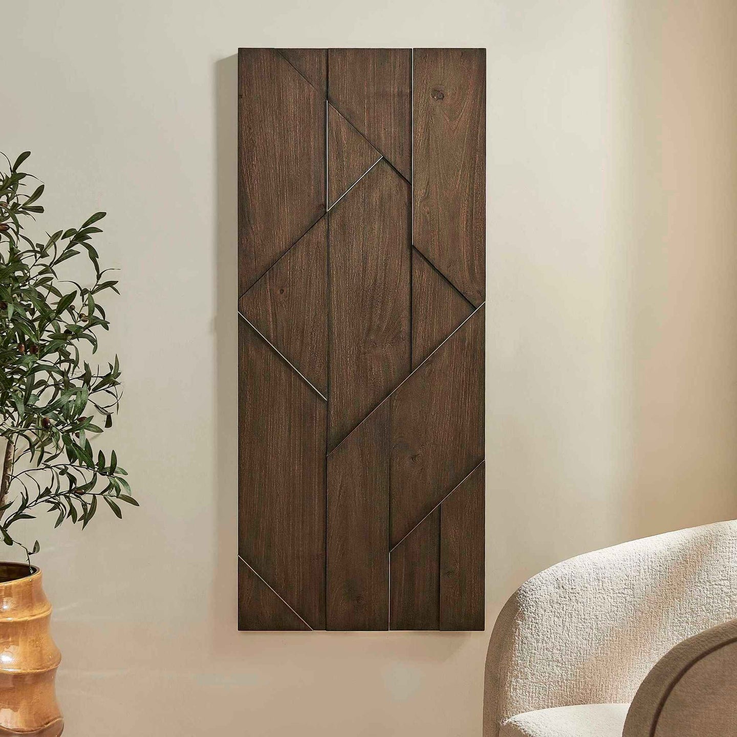 Hanoi - Geometric Wood Wall Panel - Woodtone