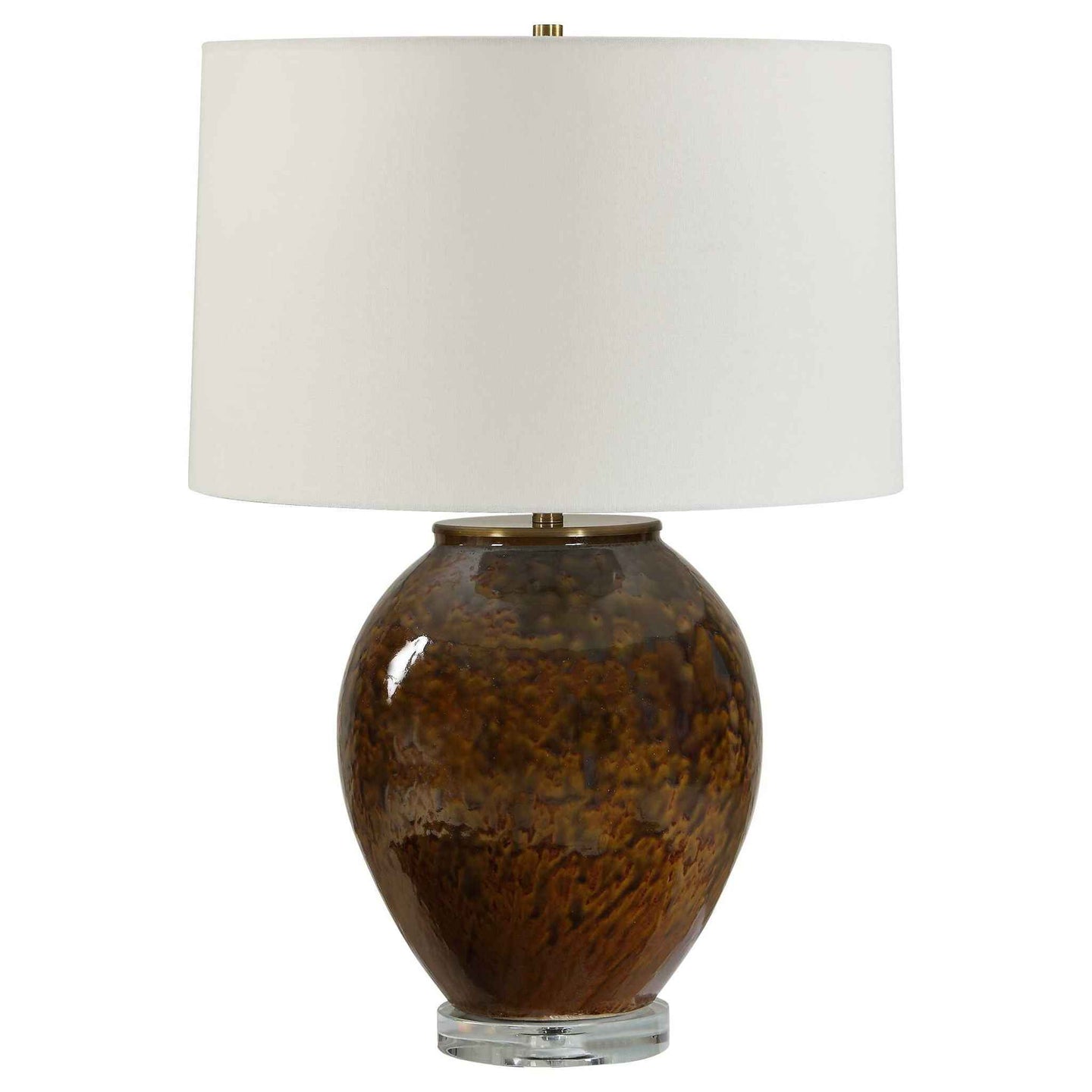 Rye - Glazed Table Lamp - Brown