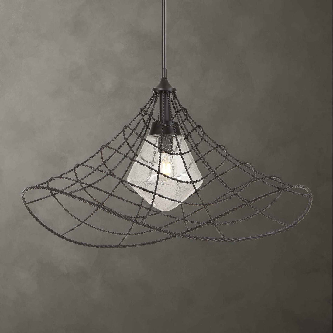 Whirlwind - 1 Light Indoor-Outdoor Pendant - Dark Bronze