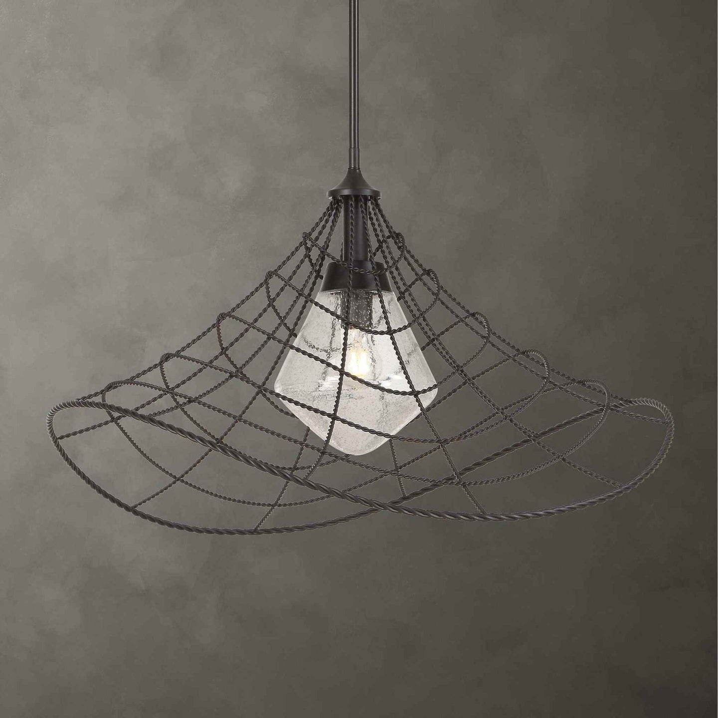 Whirlwind - 1 Light Indoor-Outdoor Pendant - Dark Bronze