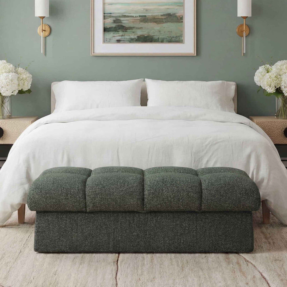 Harlem - Bench - Moss Green / Lake Blue