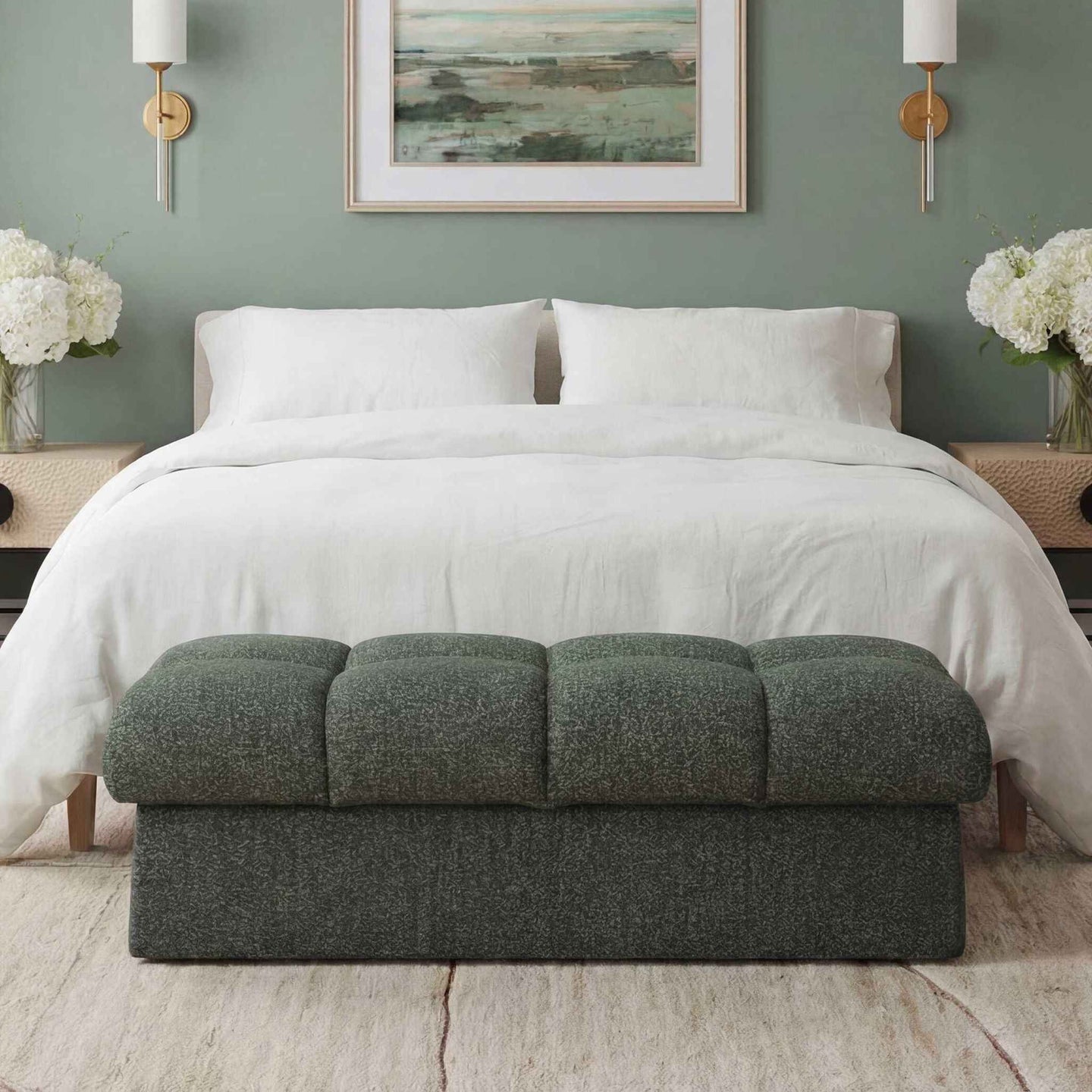 Harlem - Bench - Moss Green / Lake Blue