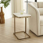 Tylan - Marble Accent Table - Brass / White