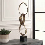 Loopform - Ring Sculpture - Black / Brass