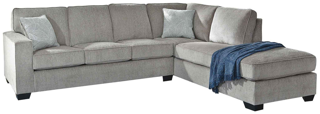 Altari - Right Arm Facing Corner Chaise 2 Pc Sectional - Alloy