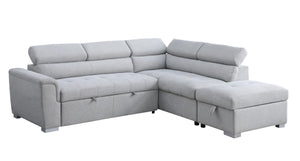 Julio Sectional Sofa Bed with Ottoman Grey
