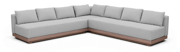 Solace - Olefin Performance Fabric 3 Piece Outdoor Patio Modular Sectional (2 Sofas & Corner Chair)