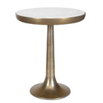 Gianno - Round Marble Side Table - Brass / White
