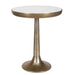 Gianno - Round Marble Side Table - Brass / White
