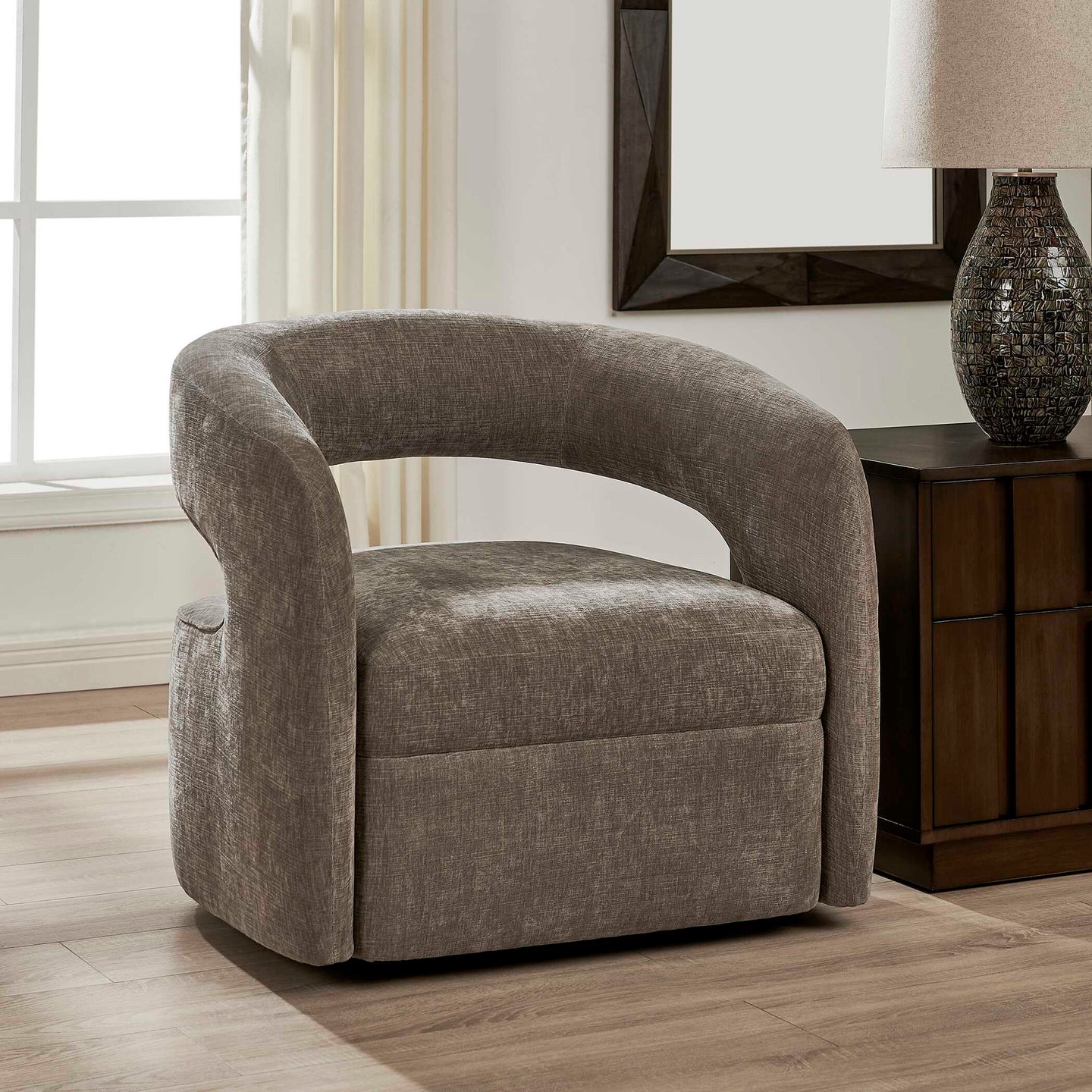 Breis - Swivel Barrel Chair - Gray