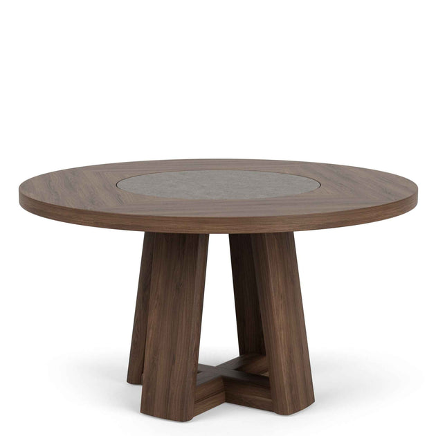 Delia - Round Dining Table - Nouveau Walnut