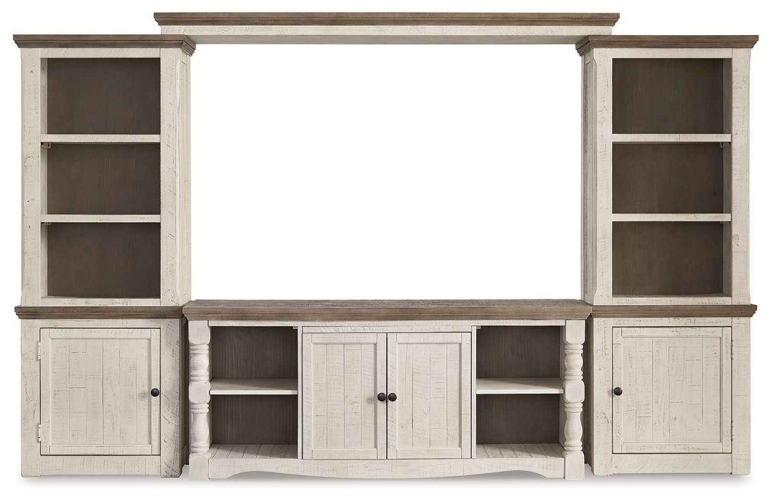 Havalance - 4 Pc. - Entertainment Center - 67" TV Stand - Brown / Beige