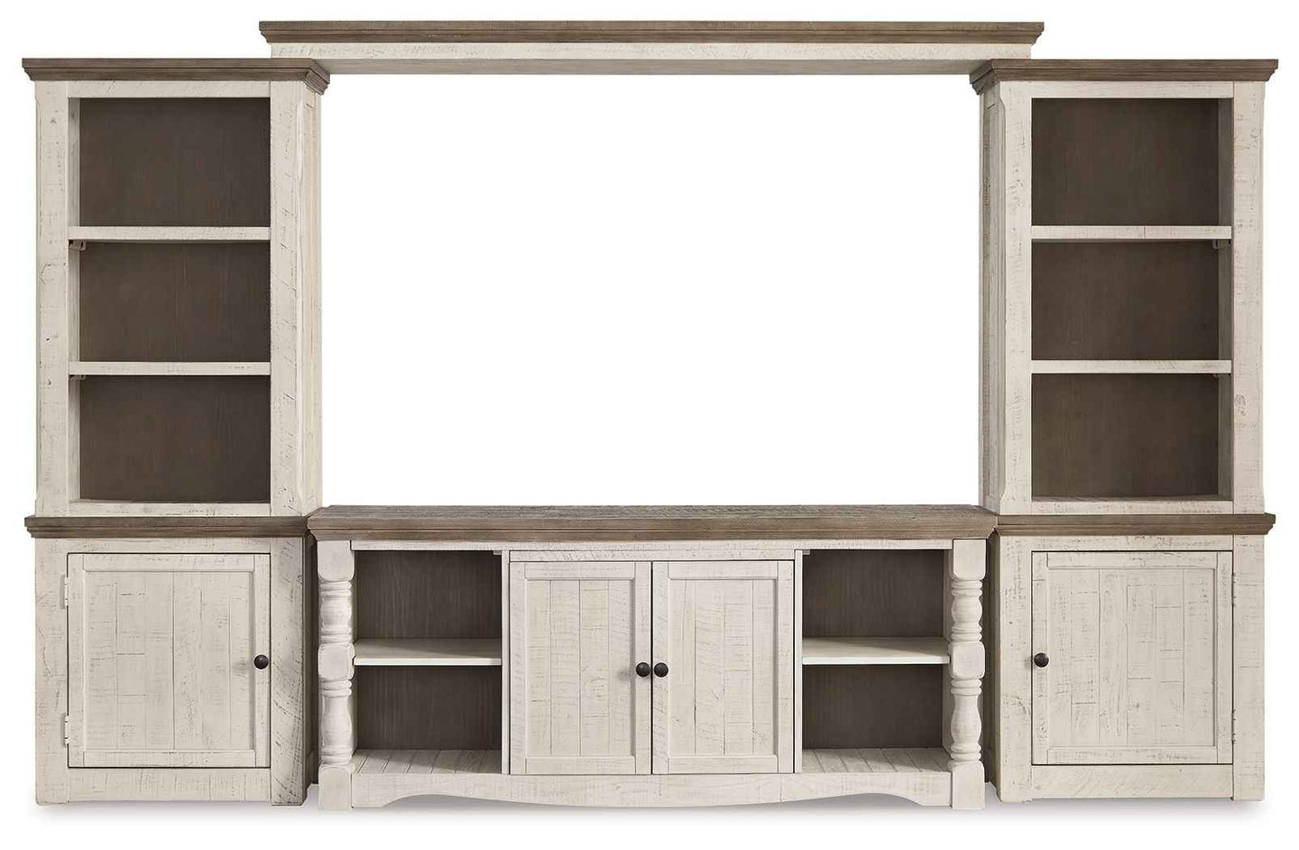 Havalance - 4 Pc. - Entertainment Center - 67" TV Stand - Brown / Beige