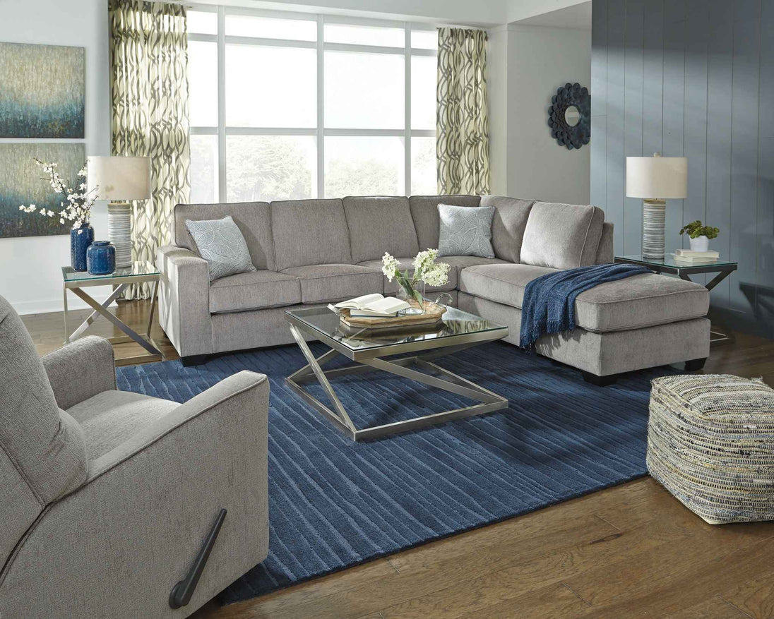 Altari - Right Arm Facing Corner Chaise With Sleeper 2 Pc Sectional - Alloy