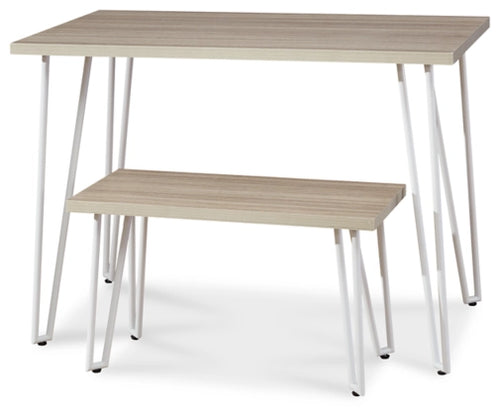Blariden Desk W/Bench - Brown / White