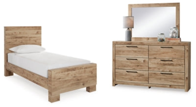 Hyanna Twin Panel Bed, Dresser and Mirror