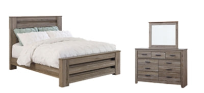 Zelen Queen Panel Bed, Dresser and Mirror