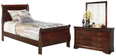 Alisdair Twin Sleigh Bed, Dresser and Mirror