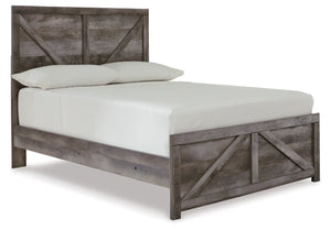 Wynnlow Full Crossbuck Panel Bed 6 Pc Set (Bed,Dresser,Mirror & x1 Night Stand)