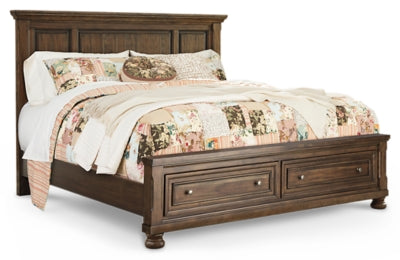 Flynnter California King Panel Bed with 2 Storage Drawers