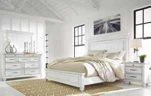 Kanwyn King Panel Bed, Dresser, Mirror and 2 Nightstands