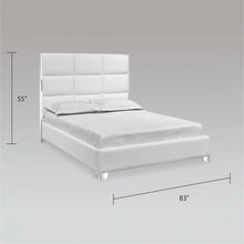Load image into Gallery viewer, Blair White Upholstered Leatherette Bed