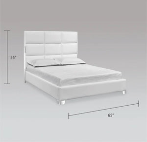 Blair White Upholstered Leatherette Bed